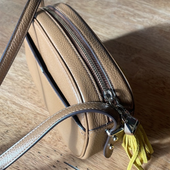 Kate Spade Mustard Suede & Brown Leather Camera Crossbody Bag - Picture 3 of 10